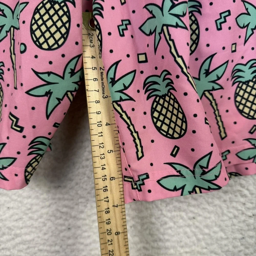 Moamgic Shorts Mens 2XL Pink Pineapple Palm Tree Swim Trunks Mesh‎ Lined Beach